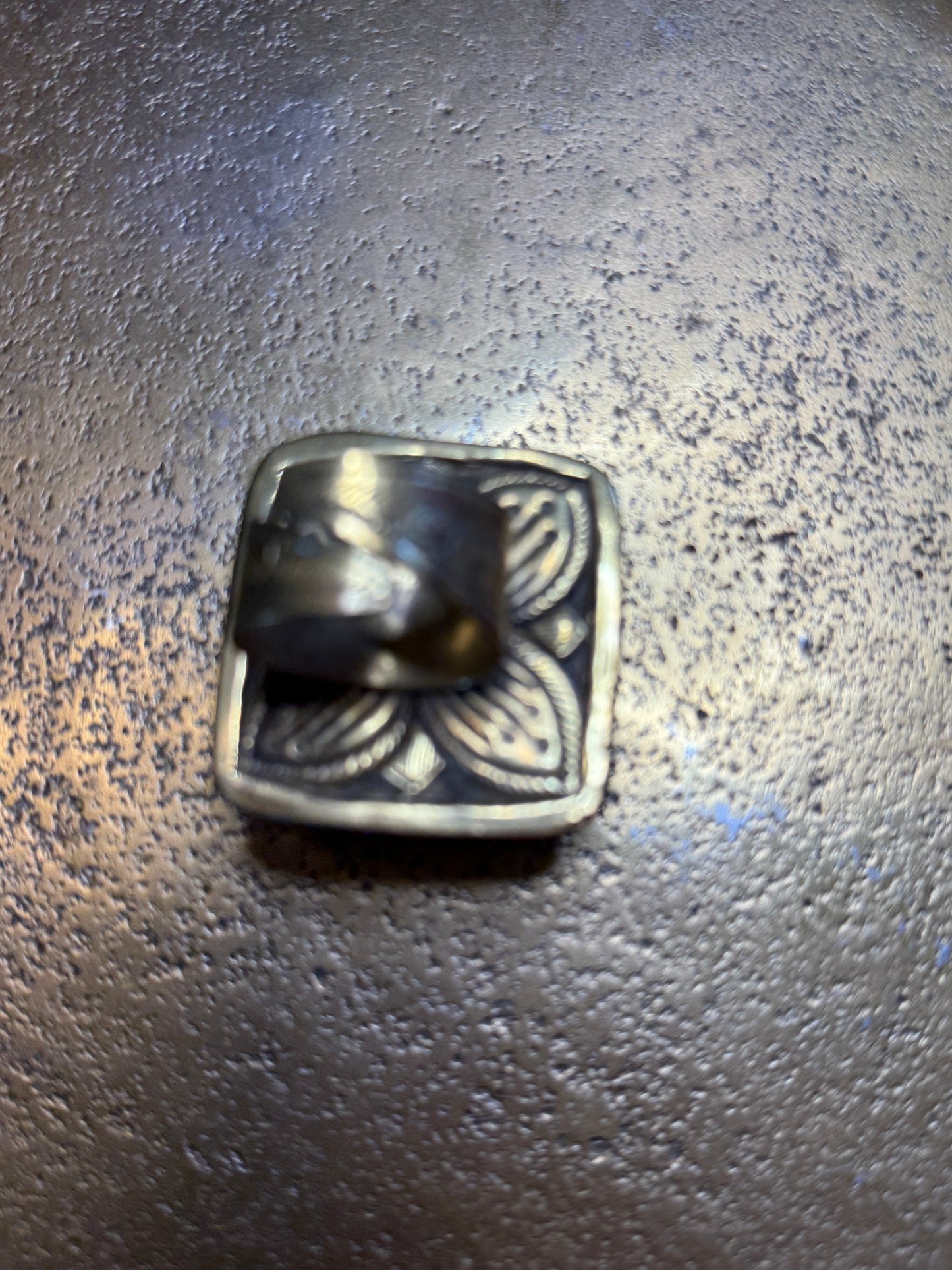 Chunky Brass and Shell Ring