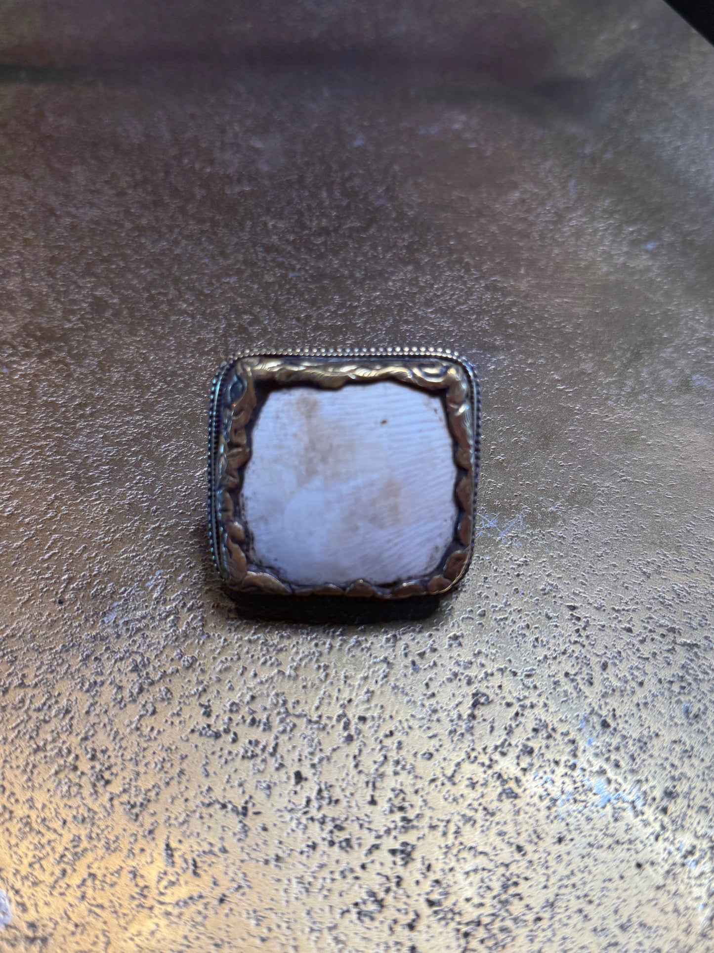 Chunky Brass and Shell Ring