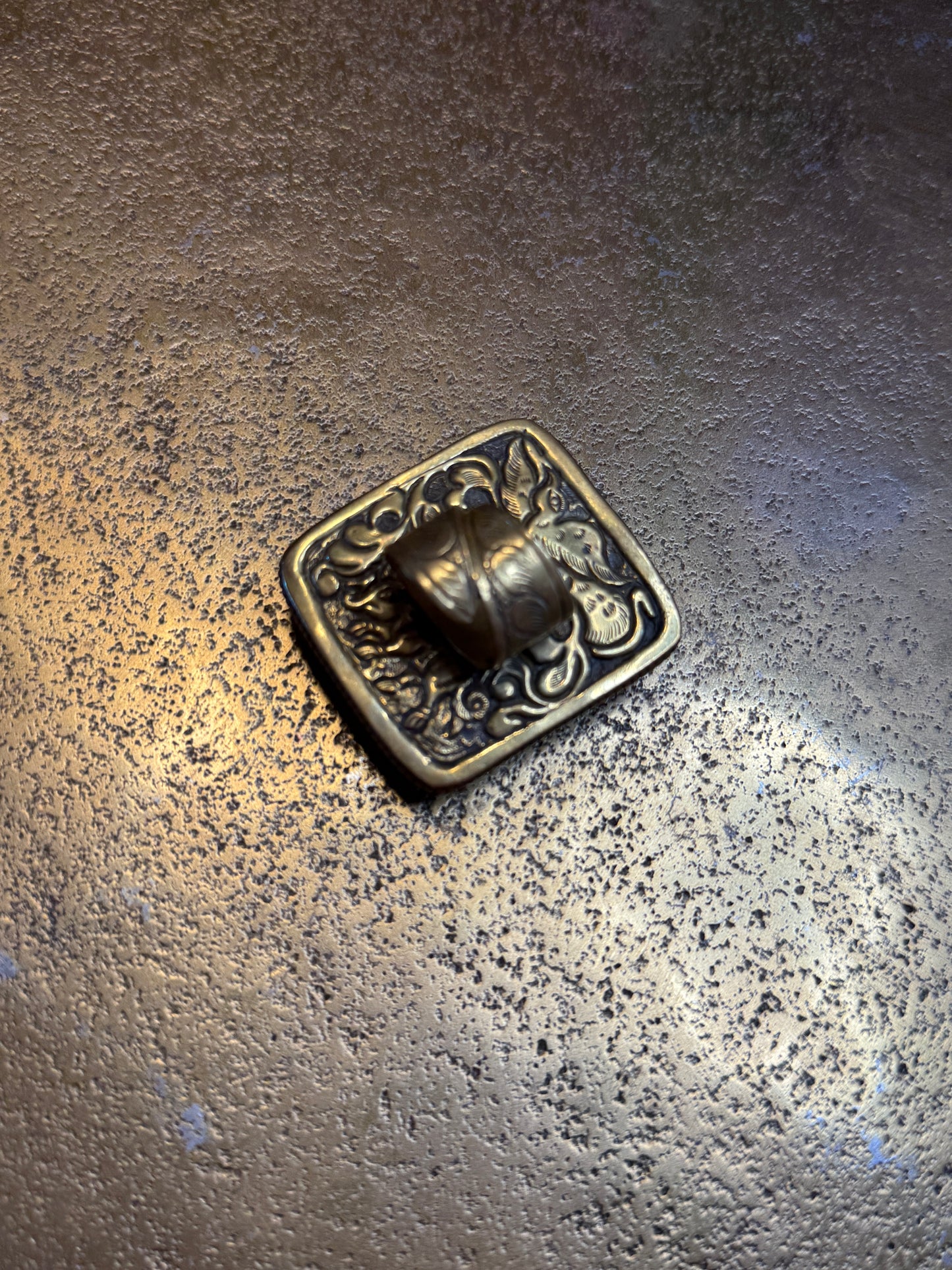 Chunky Brass and Shell Ring