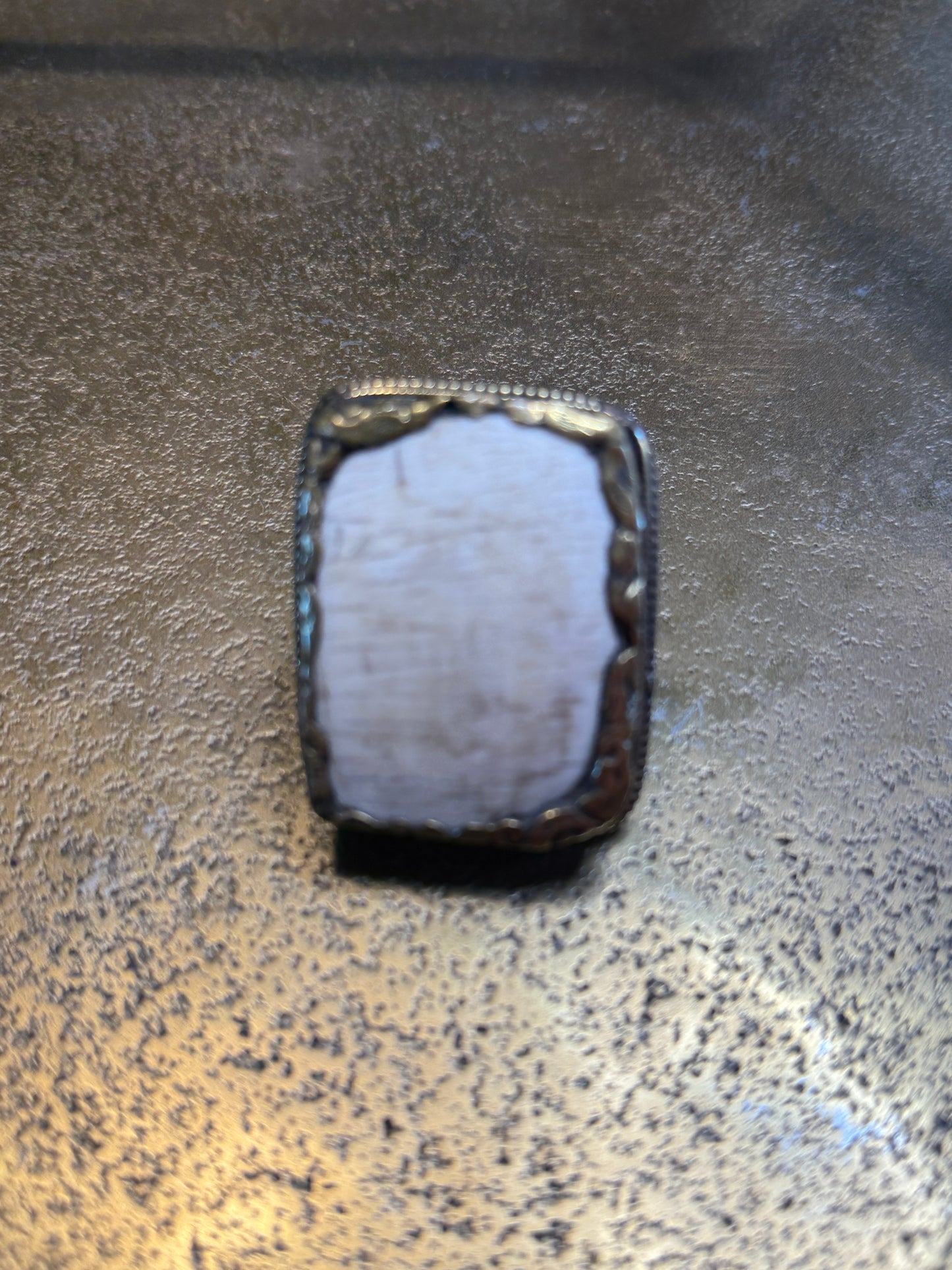 Chunky Brass and Shell Ring