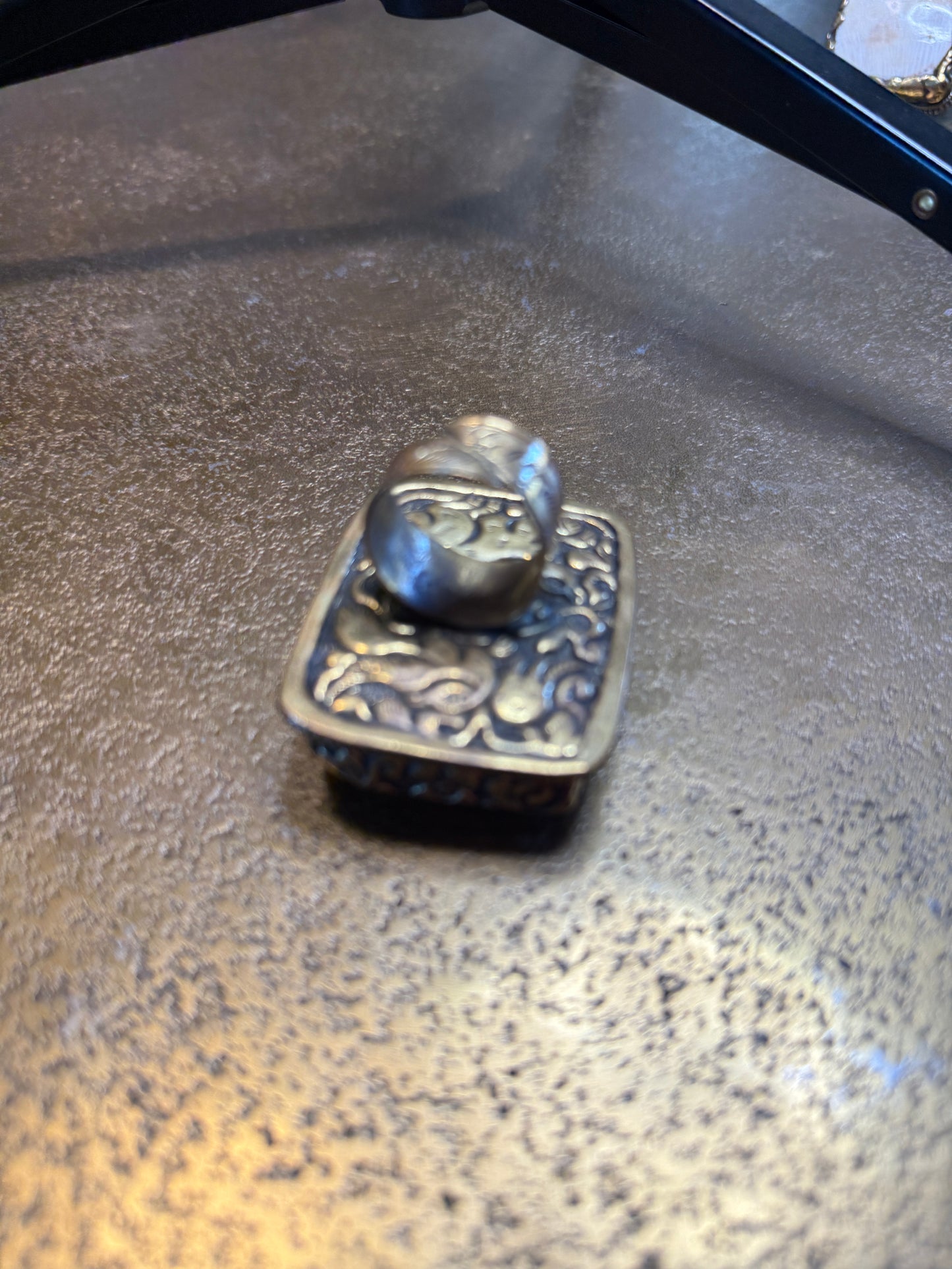 Chunky Brass and Shell Ring