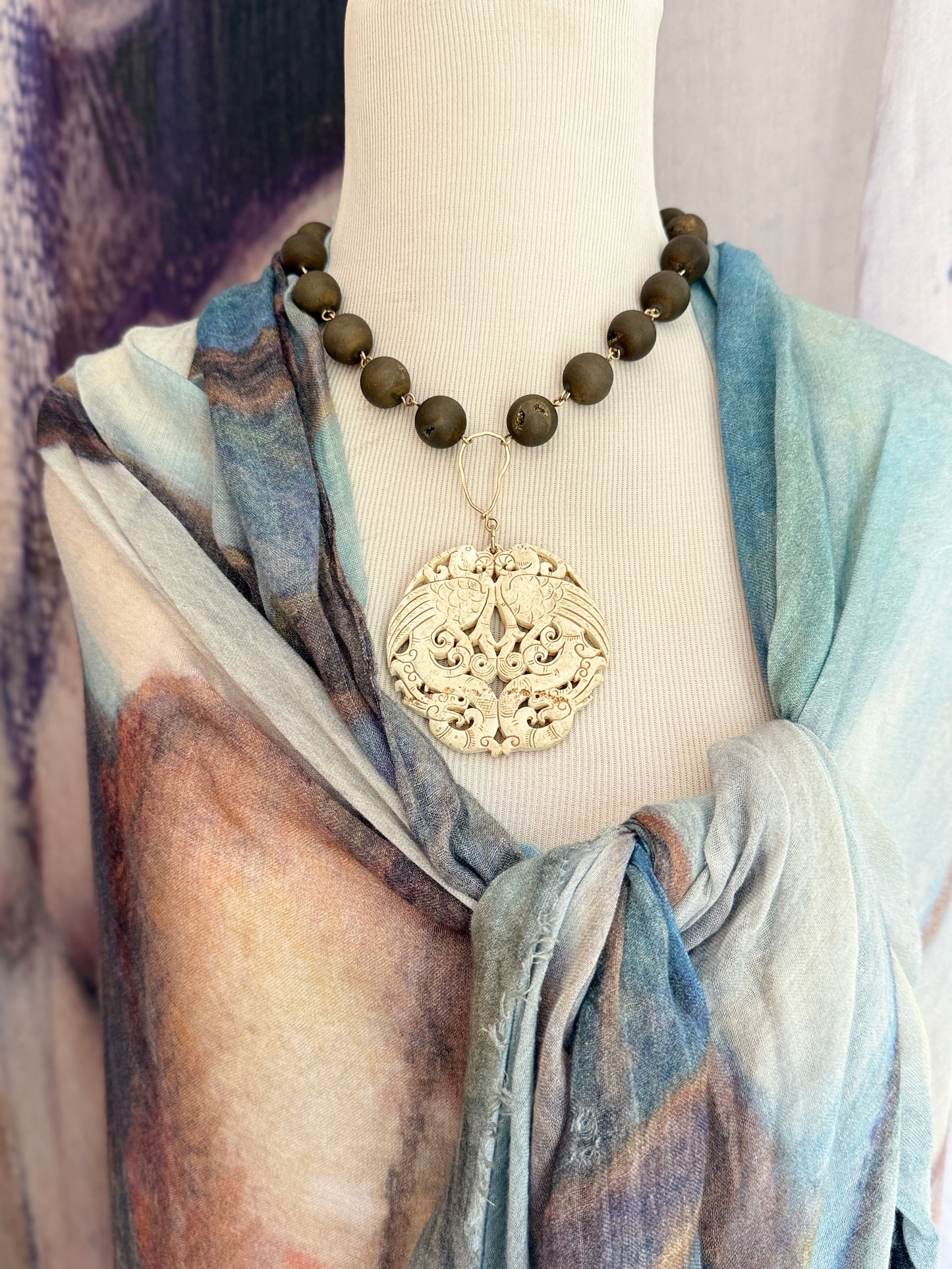 White Jade  Bird of Paradise